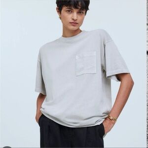 Washed gray oversized women’s Pocket T-Shirt